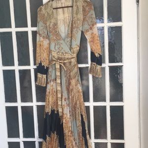 H & M printed wrap dress